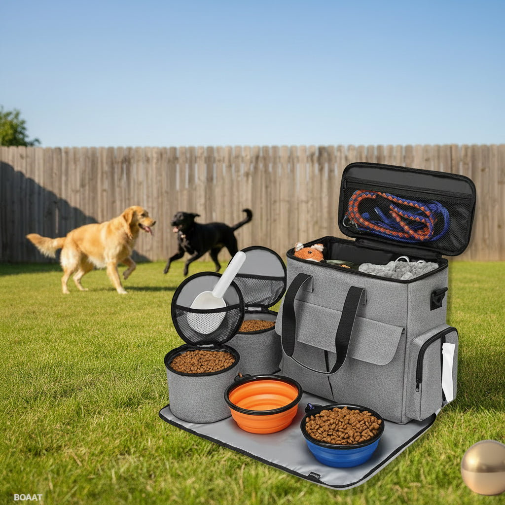 Dog Travel Bag Kit Pet Bag Out Travel Convenient Large-capacity Backpack Outdoor Travel Traveling Storage Bag Mat